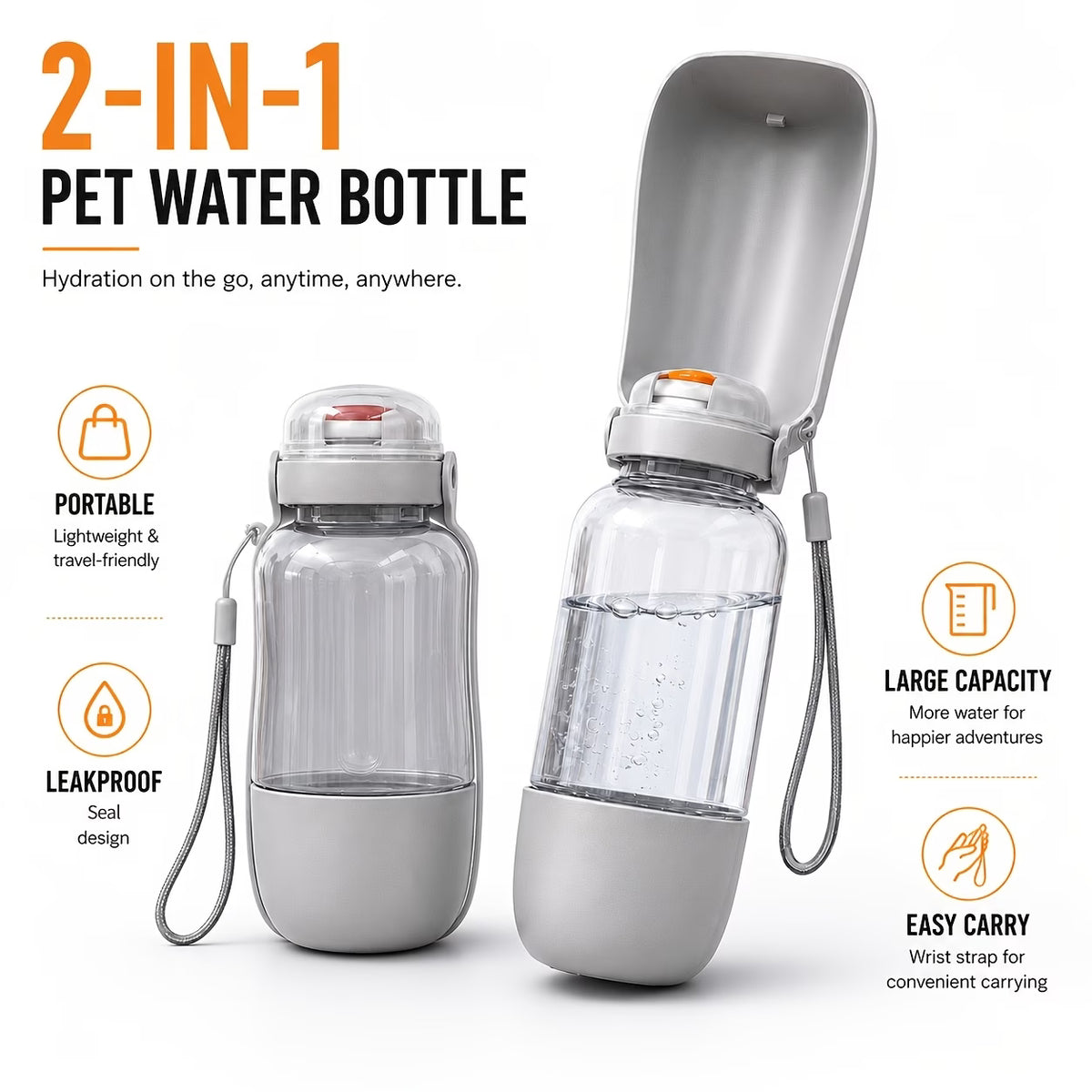 Portable Dog Food and Water Bottle