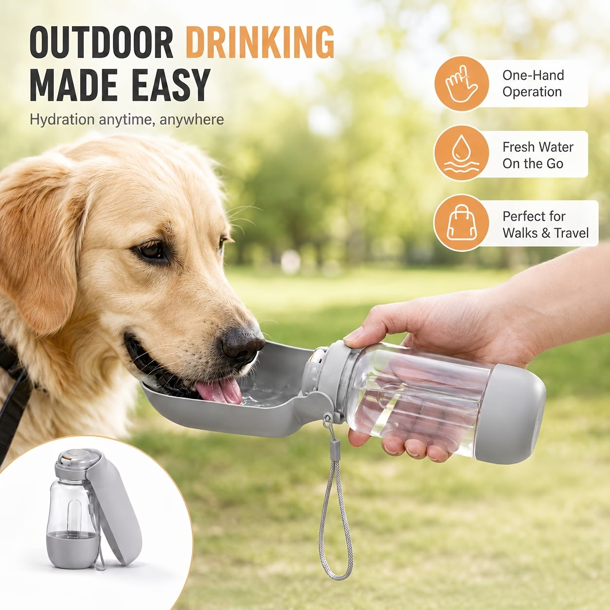 Portable Dog Food and Water Bottle